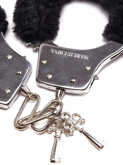Black Faux Fur Handcuffs