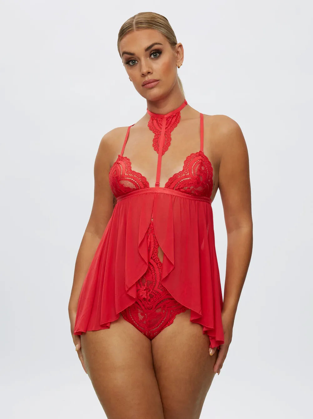 The Taylor Babydoll Set Red