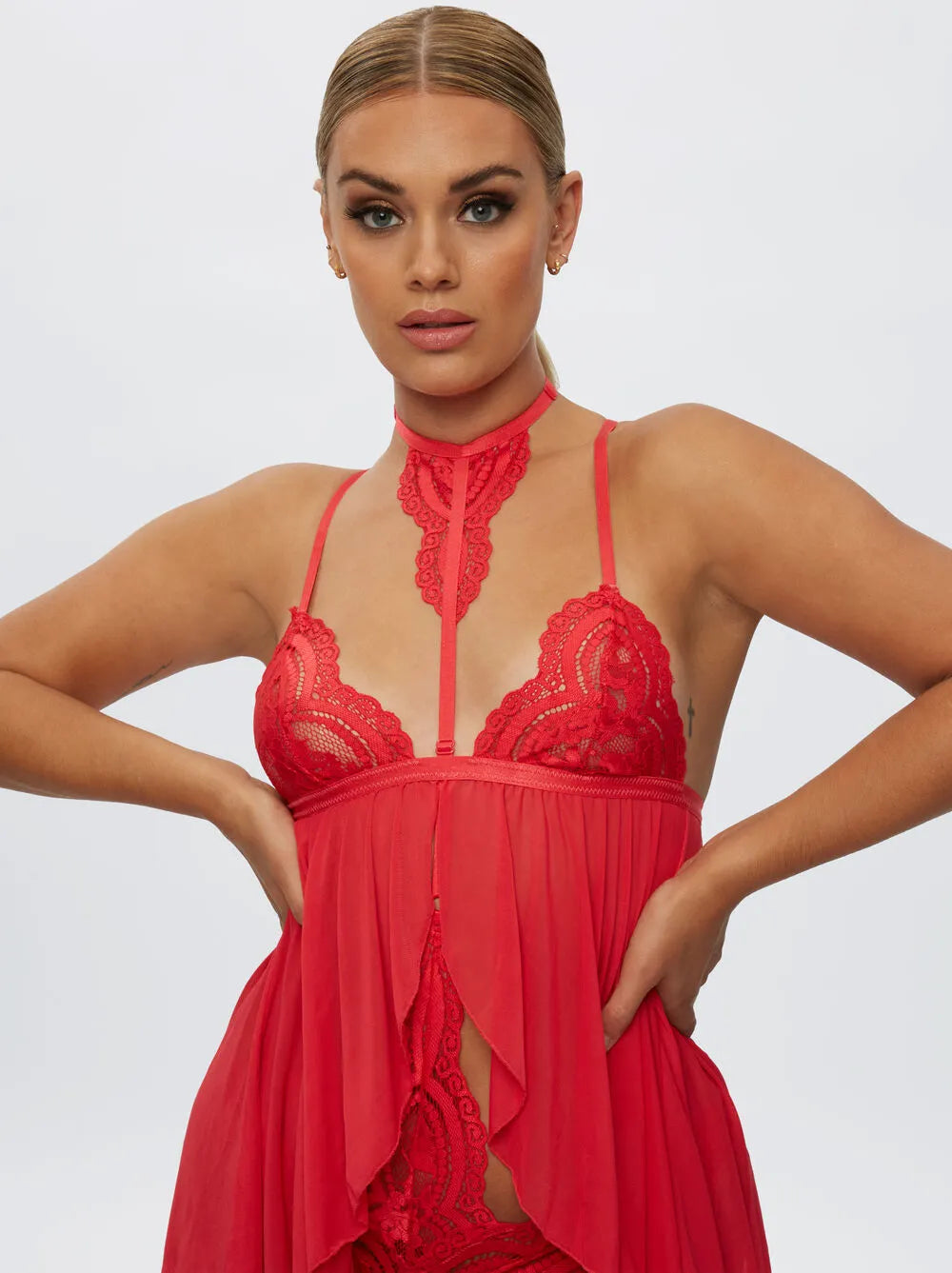 The Taylor Babydoll Set Red